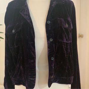 Chico‘s. Purple velvet jacket size 1
